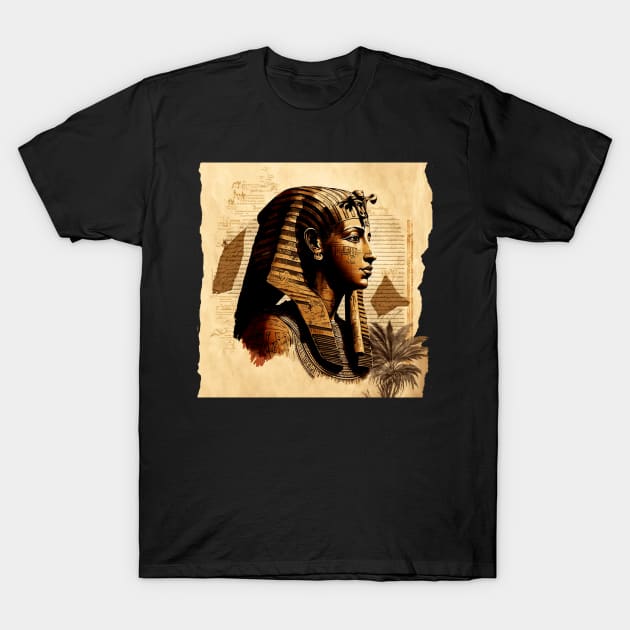 Egyptian Pharohs on Papyrus T-Shirt by Buff Geeks Art